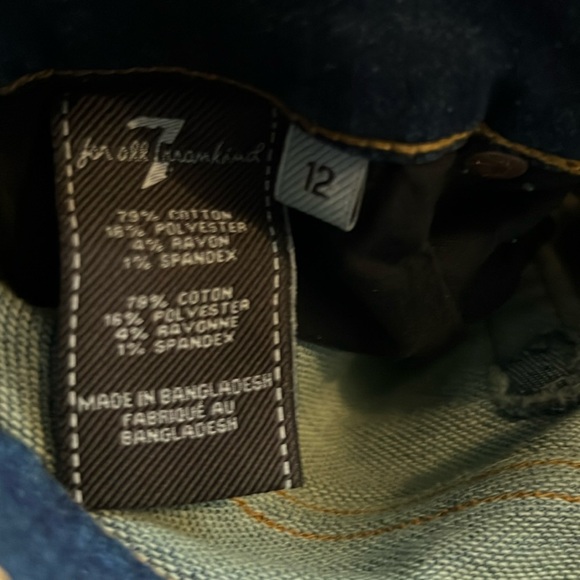 7 For All Mankind Girl’s Slimmy Size 12 Jeans - Picture 6 of 8